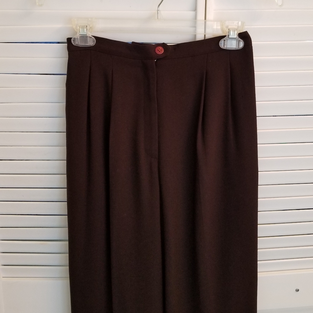 Kasper ASL leather trim collar pant suits - Picture 6 of 8